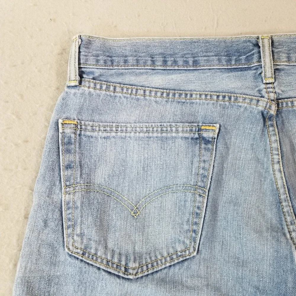 Levi's 505 jeans men's 36x30‎ regular fit straight blue denim pants retro
